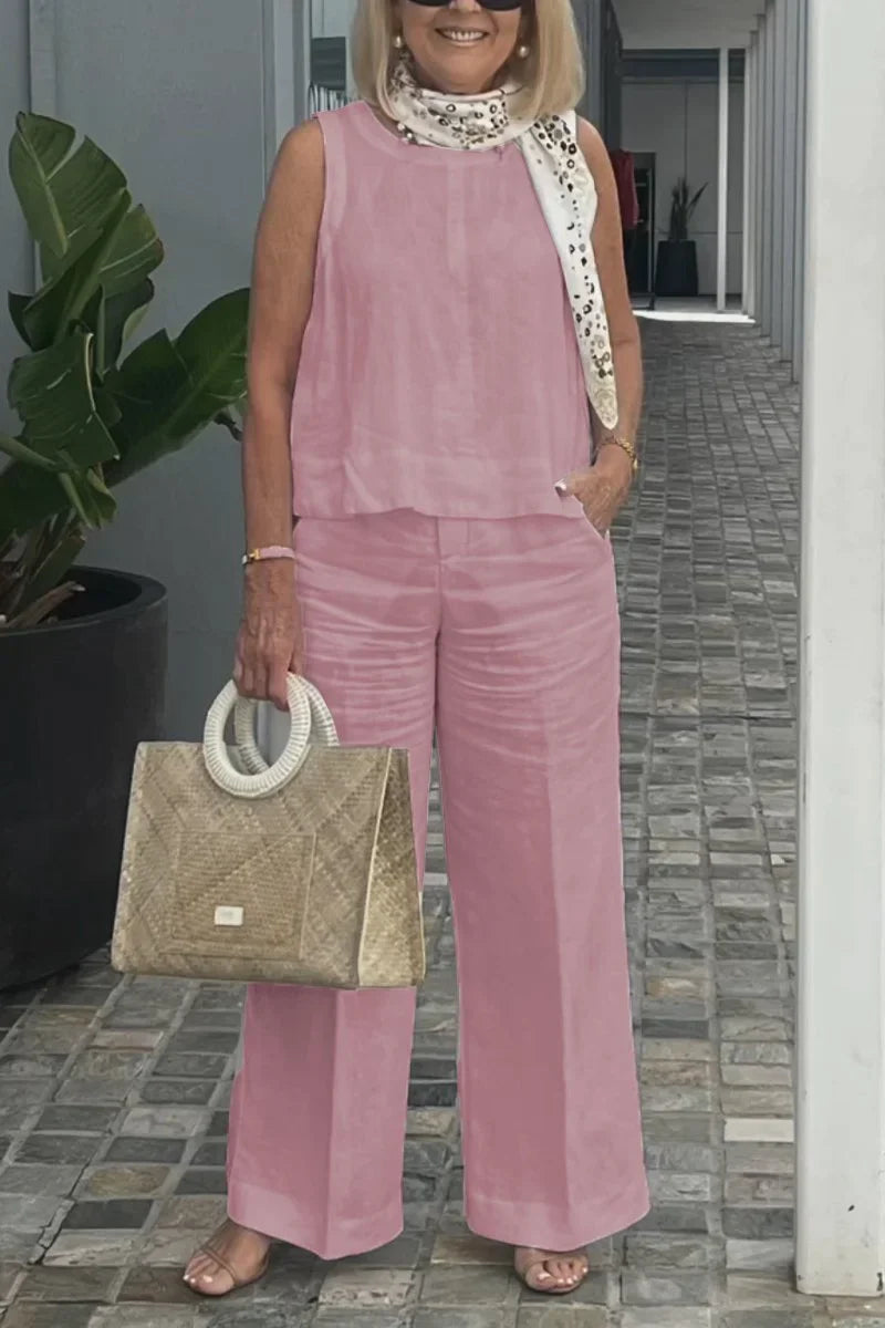ZURI – COSTUM FĂRĂ MÂNECI DIN BUMBAC ȘI IN