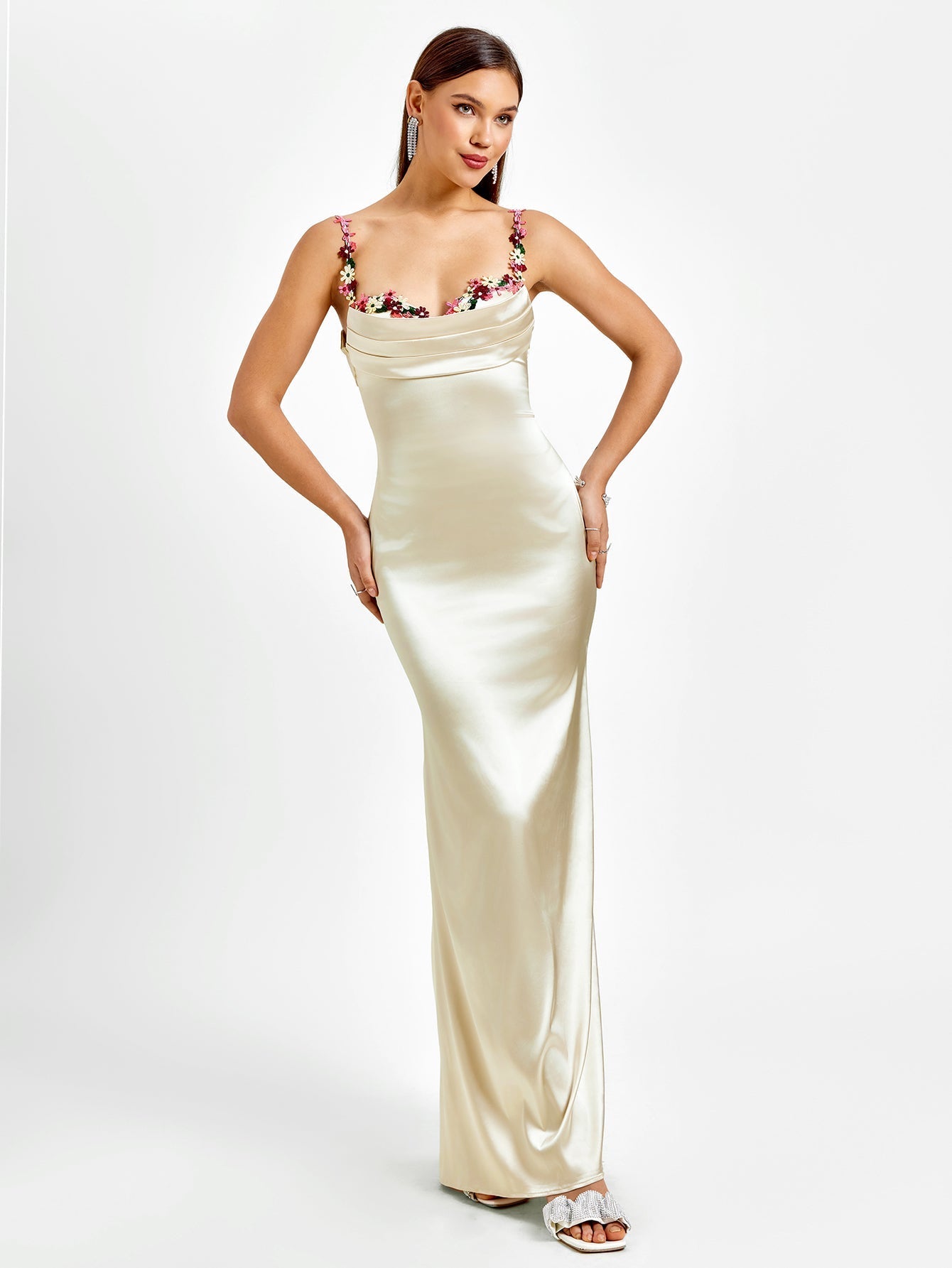 Pixie | Rochie lungă din satin