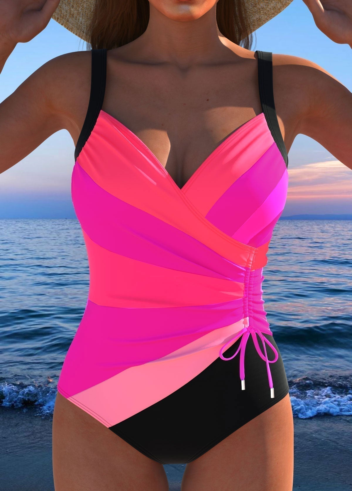 Constança - Costum de baie elegant cu imprimeu colorat